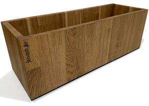 Dekorstudio Elegantný drevený dubový kvetináč do interiéru aj exteriéru 60x20x20cm