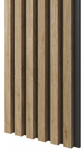 Akustický panel, podklad MDF doska, úzka lamela, dub Natura, 30x275 cm