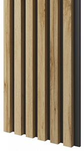 Akustický panel, podklad MDF doska, úzka lamela, dub Wotan, 30x275 cm