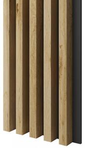 Akustický panel, podklad MDF doska, široká lamela, dub Wotan, 30x275 cm