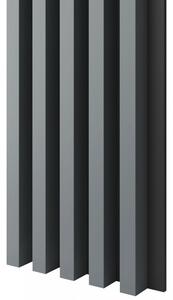 Akustický panel, podklad MDF doska, široká lamela, grafit, 30x275 cm