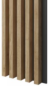 Akustický panel, podklad MDF doska, široká lamela, dub Natura, 30x275 cm
