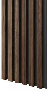Akustický panel, podklad MDF doska, úzka lamela, orech, 30x275 cm