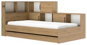 POSTEĽ S ÚLOŽNÝM PRIESTOROM, 90/200 cm biela, dub artisan MID.YOU - Detské izby, Online Only