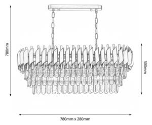 Brilagi - Luster na reťazi ECLIPSE 10xE14/10W/230V 78x28 cm zlatý
