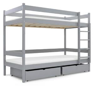 Poschodová posteľ s úložným priestorom Paula 2 90x200 Sivá