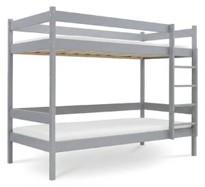 Poschodová posteľ s roštom Paulína 90x200 - sivá