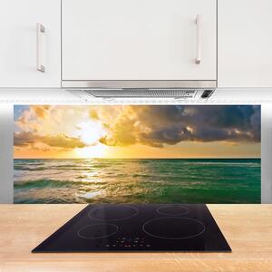 Sklenený obklad Do kuchyne More západ slnka 125x50 cm