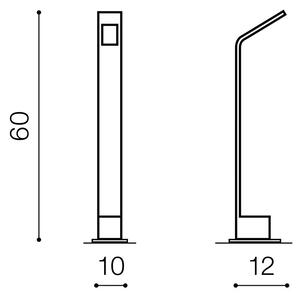LED vonkajšia lampa Agape 60 – Sivá