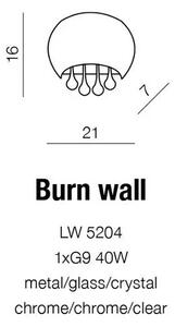 Dizajnové nástenné svietidlo Burn – Sivá