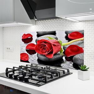 Sklenený obklad Do kuchyne Ruže kvet kamene zen 120x60 cm