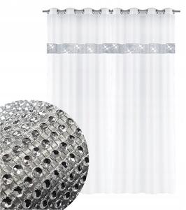 Dekorstudio Jednofarebná záclona GLAMOUR - Biela - vlastný rozmer Uchytenie závesu: Riasiaca páska 1, Šírka záclony: 50cm