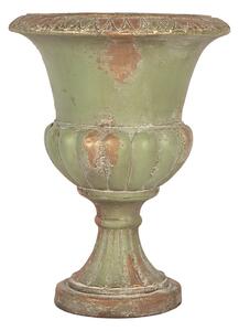 Zelený dekoračný kvetináč v barokovom štýle Baroque – Ø 26*34 cm - Clayre & Eef