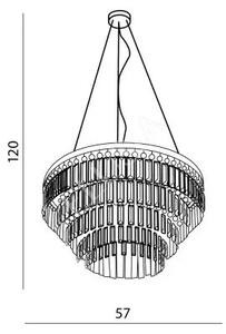 Krištáľový luster Salerno XL chróm – Číra