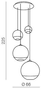 Industriálny luster Silver Ball 4 – Chróm