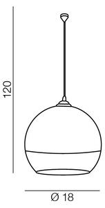Industriálny luster Silver Ball 18 – Chromová