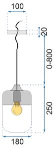 Toolight - Závesné svietidlo Zenit C, APP020-1CP, čierna, OSW-00128