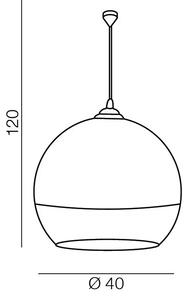 Industriálny luster Silver Ball 40 – Chromová