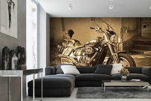 Samolepiaca vliesová fototapeta Vintage motorka 375 x 250 cm