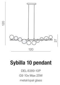 Kovový luster Sybilla 10 Ch – Chróm