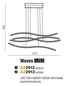 Dizajnový luster Waves stmievateľný zlaté – Zlatá