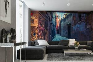 Samolepiaca vliesová fototapeta Úzka benátska ulica 375 x 250 cm