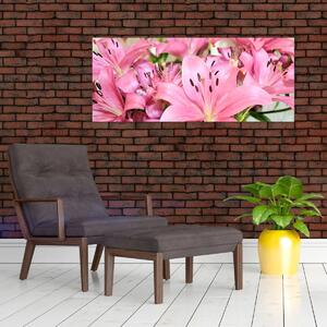 Obraz - Ružové ľalie (120x50 cm)