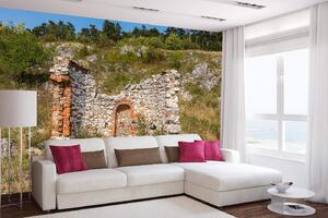 Samolepiaca vliesová fototapeta Zrúcanina kaplnka 375 x 250 cm