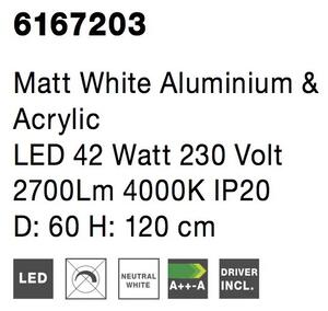 Moderný luster Rando 60 4000K biele – Biela