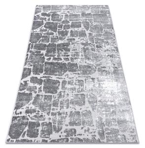 Moderný MEFE koberec 6184 Dlažba tehla - Štrukturálny, dve vrstvy rúna tmavosivá