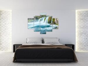 Obraz - Skaly s vodopádmi (150x105 cm)