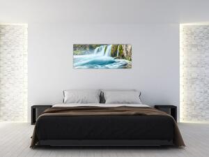 Obraz - Skaly s vodopádmi (120x50 cm)