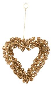 Závesná dekorácia Heart Brown Beads