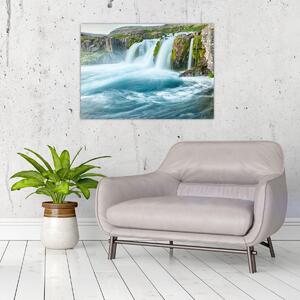 Obraz - Skaly s vodopádmi (70x50 cm)