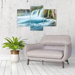 Obraz - Skaly s vodopádmi (90x60 cm)