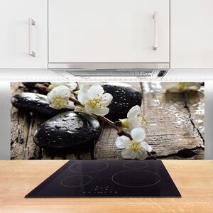 Sklenený obklad Do kuchyne Kvety kamene zen 125x50 cm