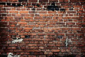 DIMEX | Vliesové fototapety na stenu Polorozpadnutý tehlový múr MS-5-2676 | 375 x 250 cm | červená, čierna, oranžová