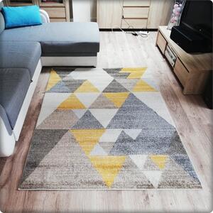Dekorstudio Moderný koberec RELAX - Žlté trouholníky Rozmer koberca: 120x170cm