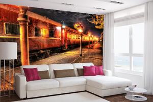 Samolepiaca vliesová fototapeta Vlak a plamene 375 x 250 cm