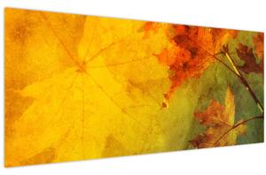 Obraz - Jesenné listy (120x50 cm)