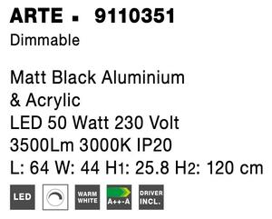 LED luster Arte 64 čierne – Čierna
