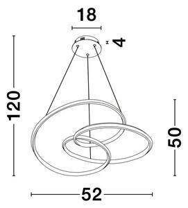 LED luster Menton 52 Hnedá
