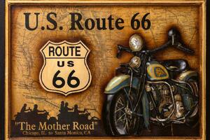 DIMEX | Vliesové fototapety na stenu Route 66 motorka MS-5-2148 | 375 x 250 cm | čierna, žltá, hnedá