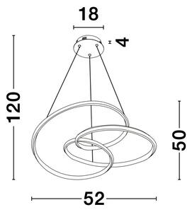 LED luster Menton 52 biele – Biela
