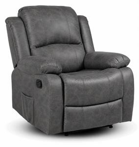 Relaxačné polohovacie TV kreslo DUVAL — látka vintage, sivá, nosnosť 130 kg