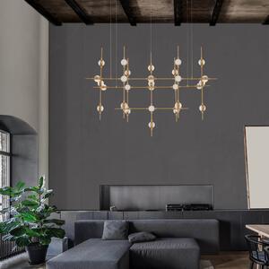 LED luster Atomo 106 zlaté s diaľkovým ovládaním – Zlatá