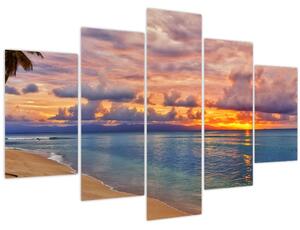 Obraz - Západ slnka na pláži (150x105 cm)