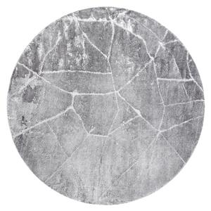 Moderný MEFE koberec okrúhly 2783 Mramor - Štrukturálny dve vrstvy rúna tmavosivá