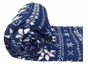 Vianočná deka Nordico tmavo modrá