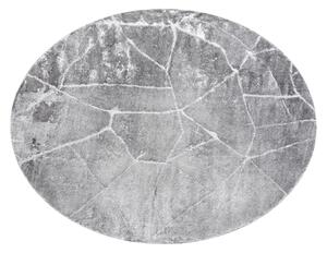 Moderný MEFE koberec okrúhly 2783 Mramor - Štrukturálny dve vrstvy rúna tmavosivá